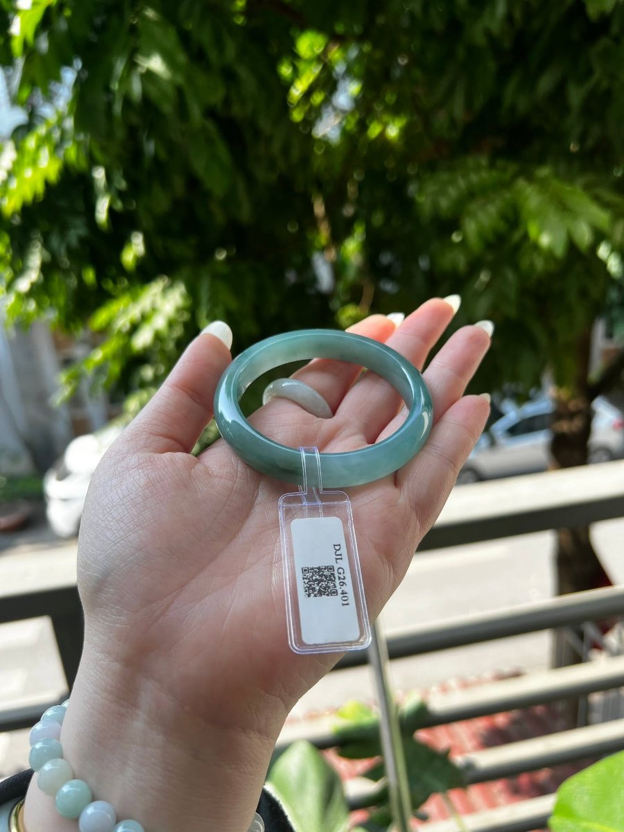 Góc bổ sung Vòng Ngọc Phỉ Thúy Cẩm Thạch Lam Hải Ni 56.5